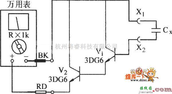 仪器仪表中的用复合管测量的电容器电路图  第1张