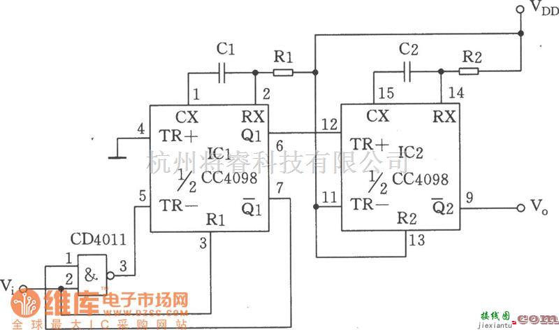 低频信号产生中的键控振荡器电路图  第1张