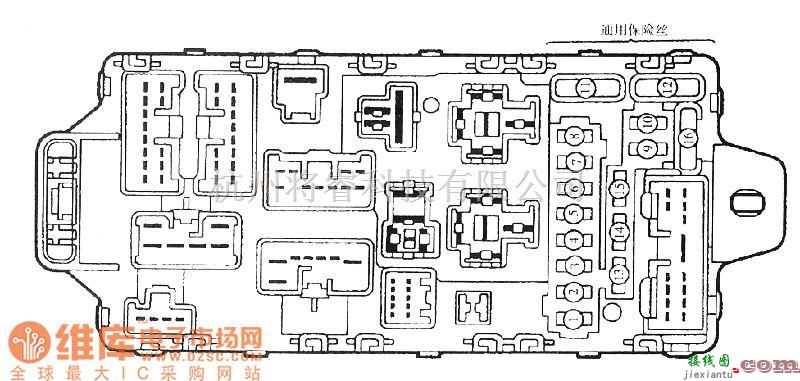 东南中的东南菱绅通用保险丝(位于中继盒(J/B))电气系统电路图  第1张