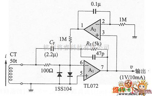 电流环放大电路中的电流互感器的低频补偿电路图  第1张