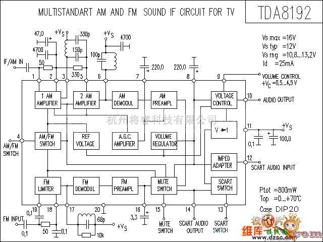 电子管功放中的TDA8192的功放电路图  第1张