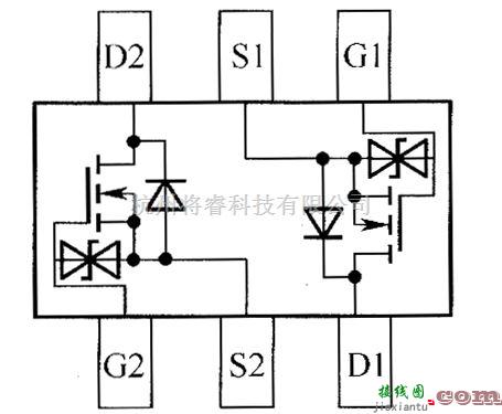 综合电路中的DMN5010VAK内部电路图  第1张