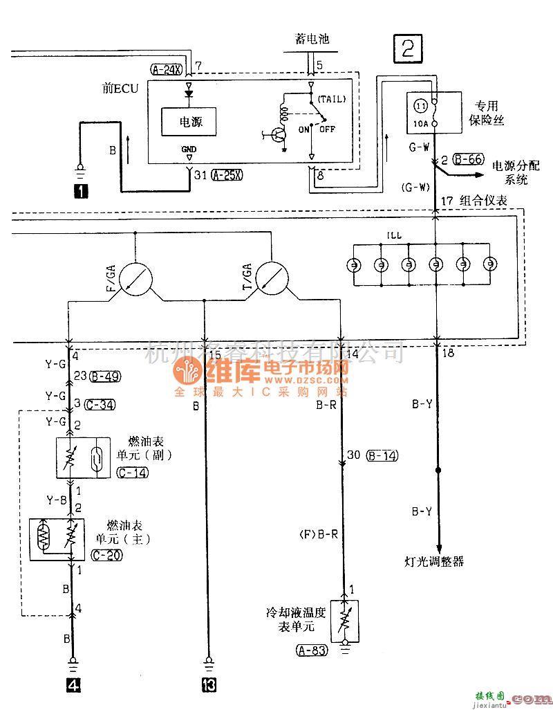 东南中的东南菱绅仪表电气系统电路图  第2张