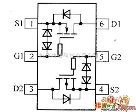 综合电路中的NTJD4001N、NTJD4401N内部电路图  第1张