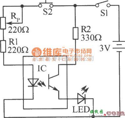 LED电路中的光电耦合器简单检测法电路图  第1张