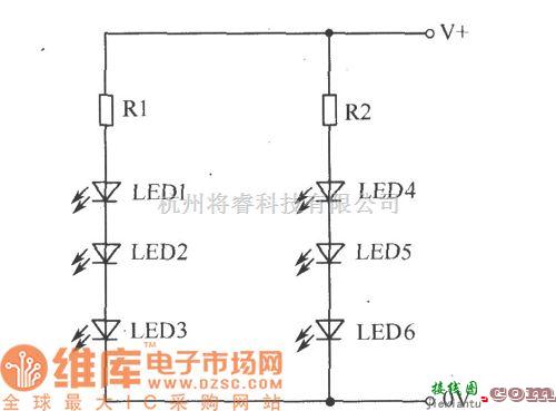 LED电路中的多只LED的驱动电路图  第2张