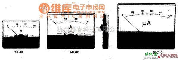 仪器仪表中的交直流超薄型电表外形电路图  第1张