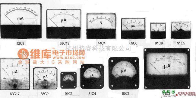 仪器仪表中的交直流安装式电表外形电路图  第1张