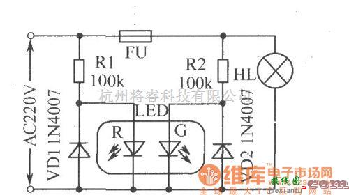 LED电路中的保险丝熔断指示电路图  第1张