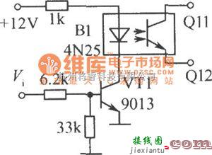 光电耦合器中的光电耦合器组成的开关电路(一)电路图  第1张