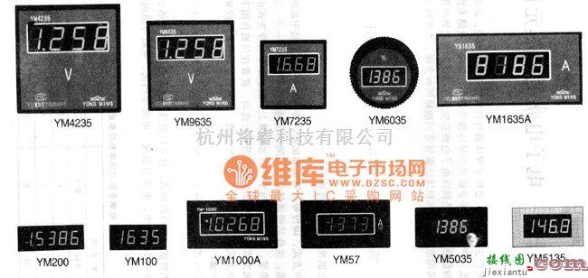 仪器仪表中的一些数字面板表的外形电路图  第1张