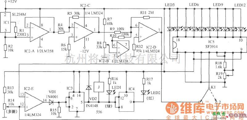 LED电路中的模拟温度控制器电路图  第1张