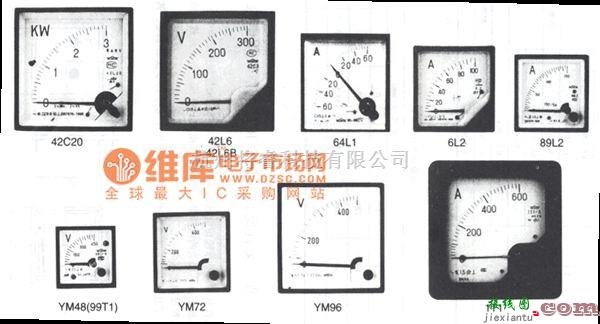 仪器仪表中的交直流自动控制和配电系统用电表外形电路图  第1张