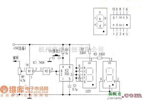 LED电路中的逻辑高低电平LED数显器电路图  第1张