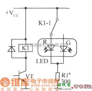 LED电路中的继电器状态指示电路图  第1张