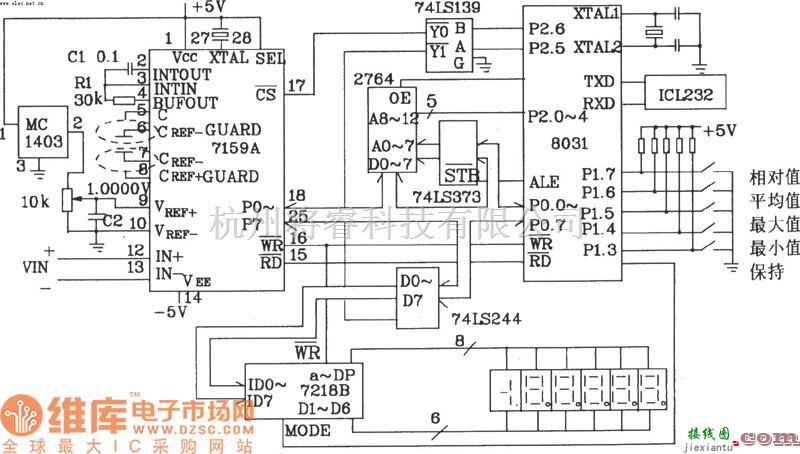 滤波器电路中的智能化数字电压表电路图  第1张