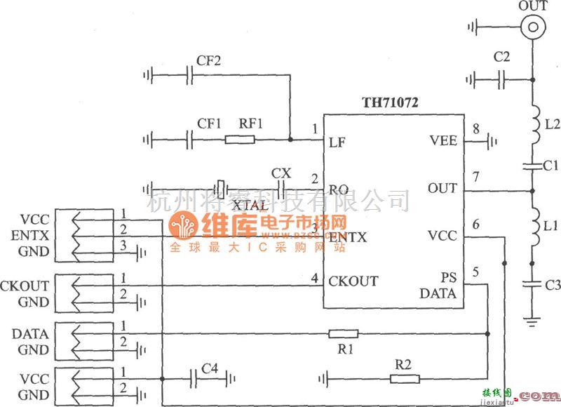 调频信号产生中的ASK/FM 433/315 MHz发射器电路图  第1张