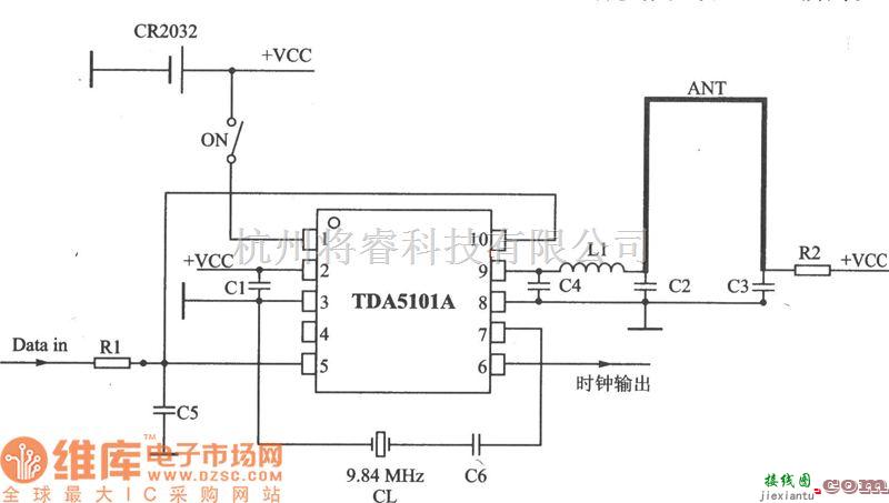 调频信号产生中的ASK 315 MHz发射器电路图  第1张