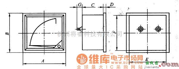 仪器仪表中的交直流自动控制和配电系统用电表外形尺寸电路图  第1张