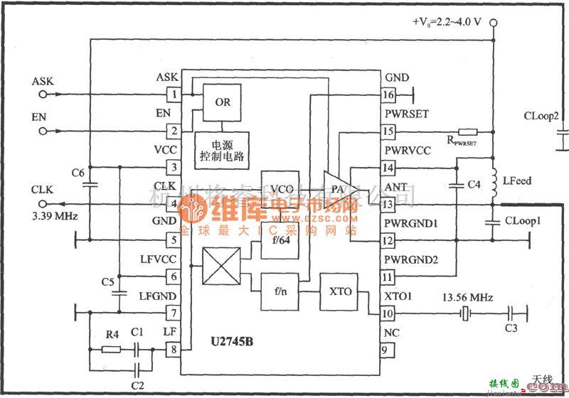 调频信号产生中的ASK 440～310MHz发射器电路图  第1张