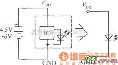 LED电路中的单只闪烁发光二极管的应用电路图  第1张