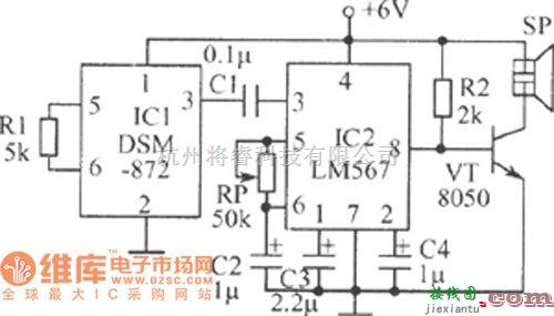 LED电路中的断路、短路防盗报警器电路图  第1张