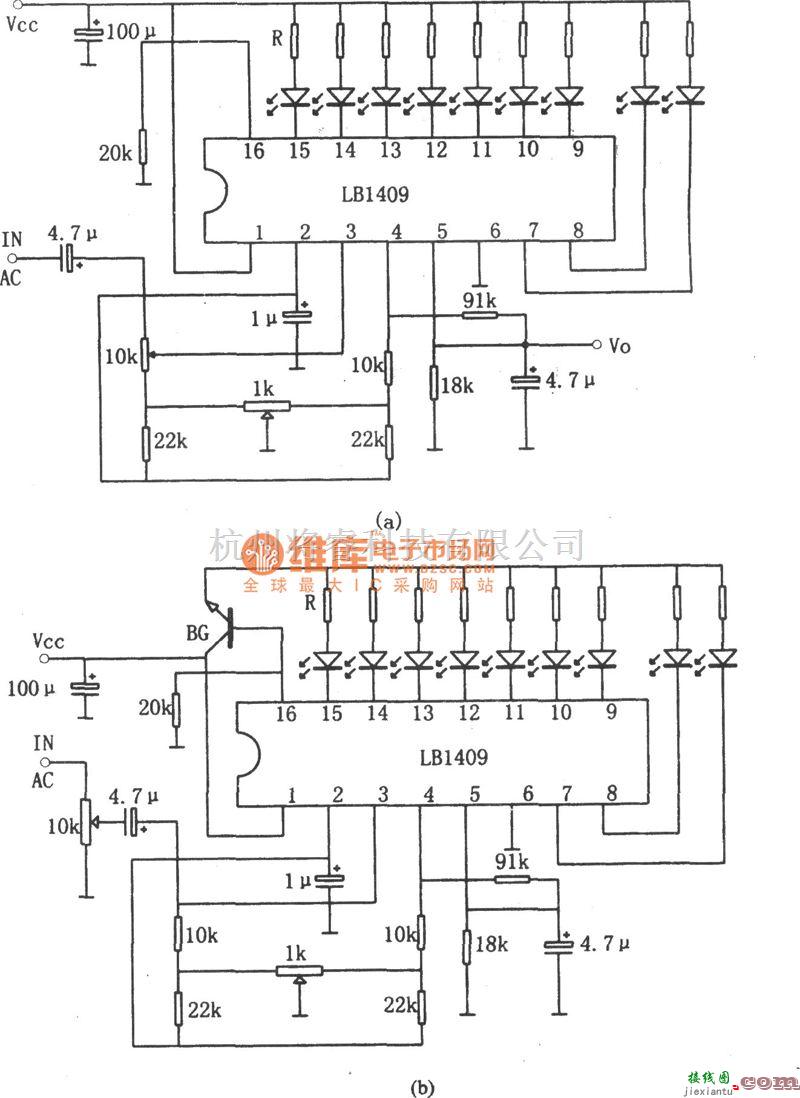 LED电路中的LB1409九位LED电平显示驱动电路图  第1张