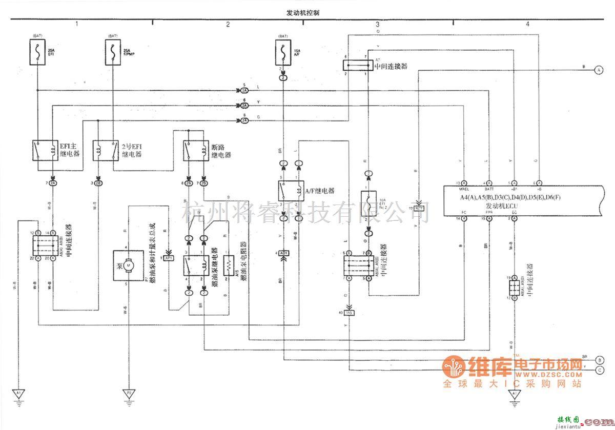 一汽中的一汽丰田锐志发动机控制电路图一  第1张