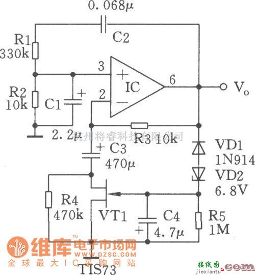 文氏信号产生中的文氏桥式正弦波发生器一电路图  第1张