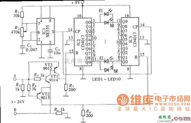 专用测量/显示电路中的电流方向演示器电路图  第2张