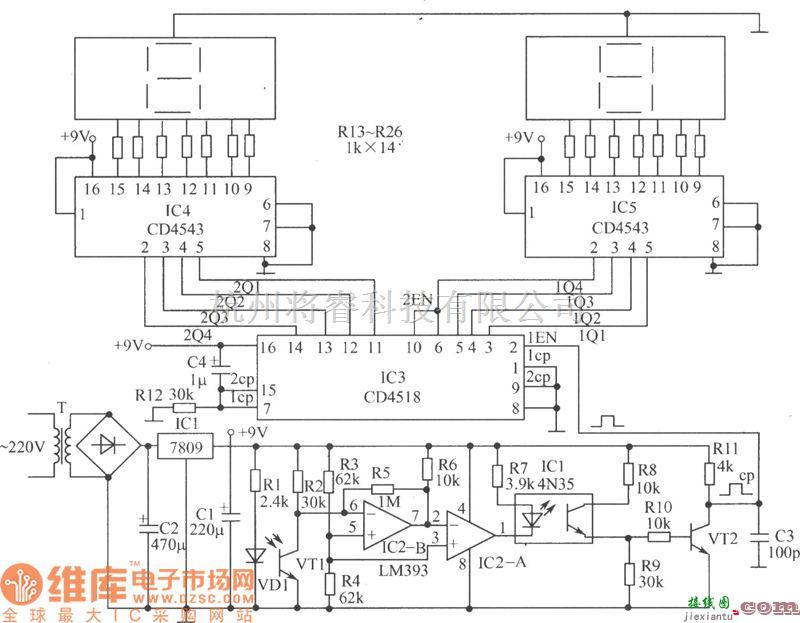 LED电路中的电子计数器电路图  第1张