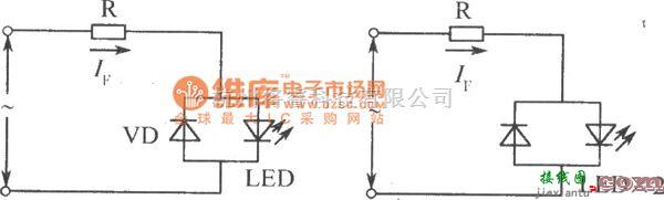 LED电路中的LED交流驱动电路图  第1张