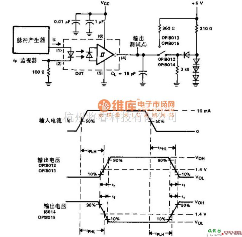 光电耦合器中的光耦合器开关时序电路图  第1张