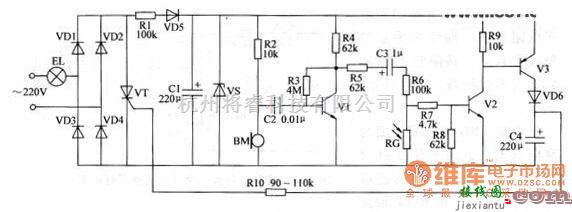 灯光控制中的声、光双控延时照明灯电路图（一）  第1张