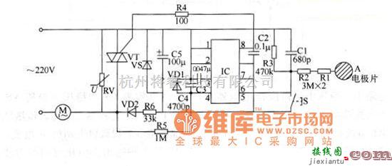 调制、阻抗变换电路中的触摸式电风扇电子调速器电路图  第1张