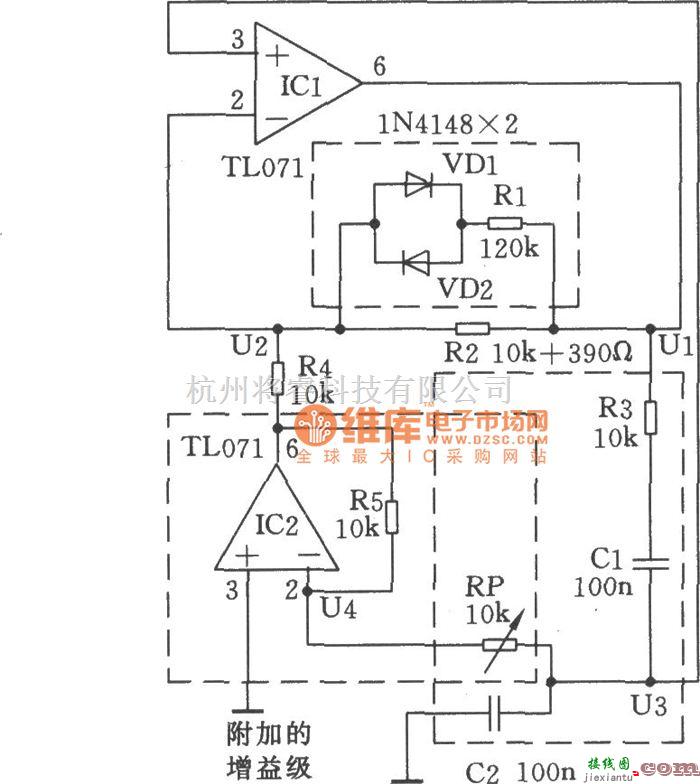 文氏信号产生中的文氏振荡器调节器电路图  第1张