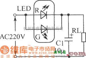 LED电路中的LED半波整流电路图  第1张