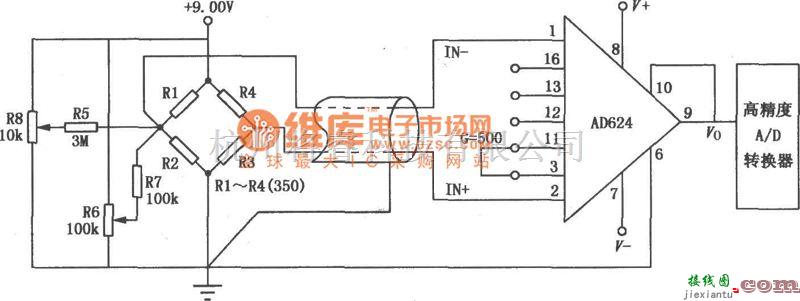 基础电路中的高精度压力放大电路图  第1张