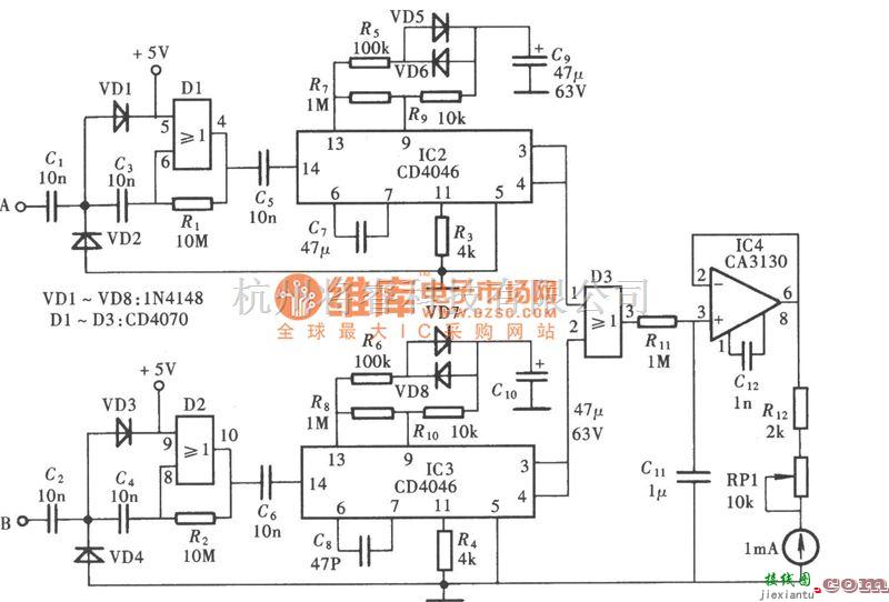 专用测量/显示电路中的温度-频率变换电路图  第1张