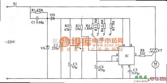 定时控制中的吊扇电子定时器电路图  第1张