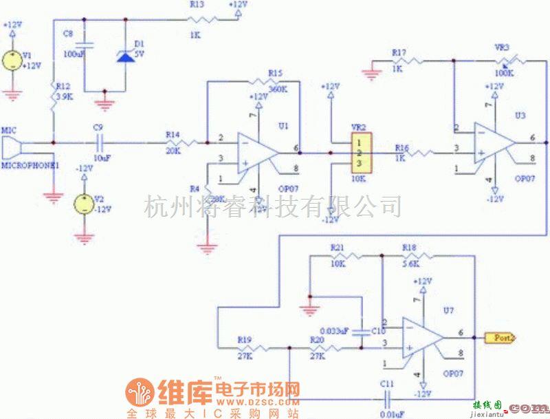 稳压电源中的鼾声感测电路图  第1张