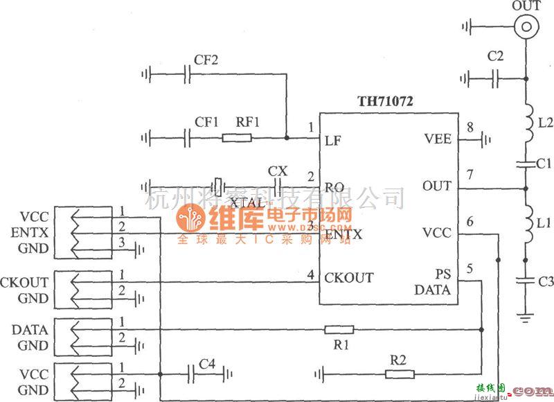 调频信号产生中的ASK/FM 433/315MHz发射器电路图  第1张