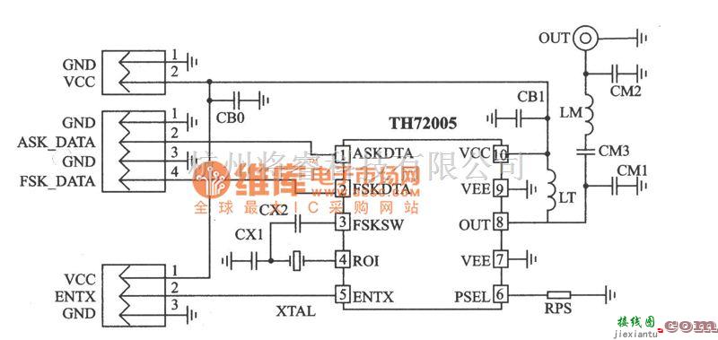 调频信号产生中的FSK/ASK 315 MHz发射器电路图  第1张