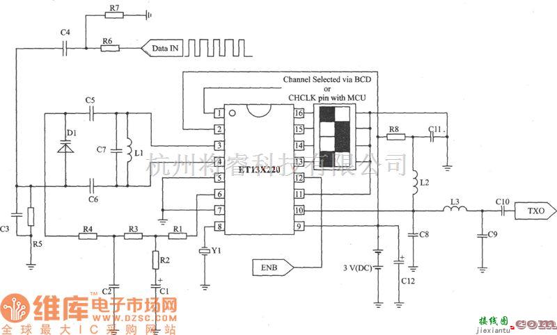 调频信号产生中的FM/FSK 27MHz发射器电路图  第1张