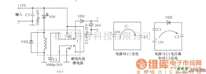 LED电路中的LED电源倍压电路图  第1张