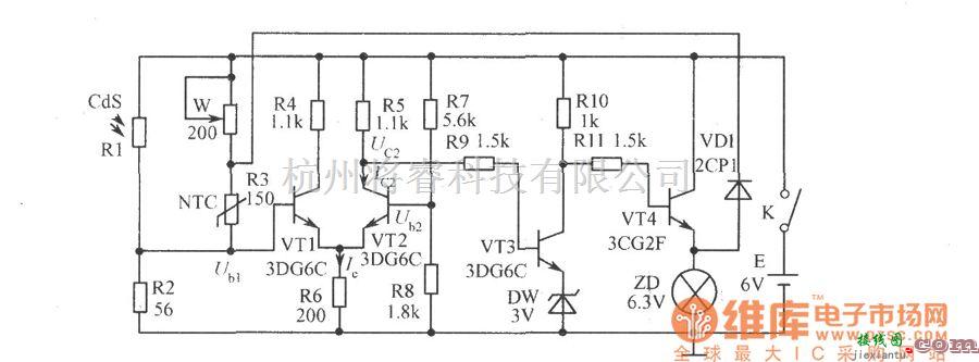 光敏电阻中的电子蜡烛的电路图  第1张