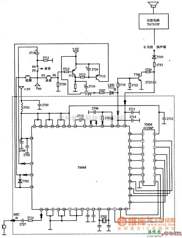 语音电路中的T6668语音处理集成电路图  第5张