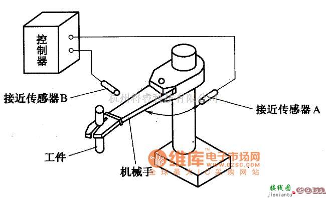 集成电流传感器、变送器中的机械手运动限位示意电路图  第1张