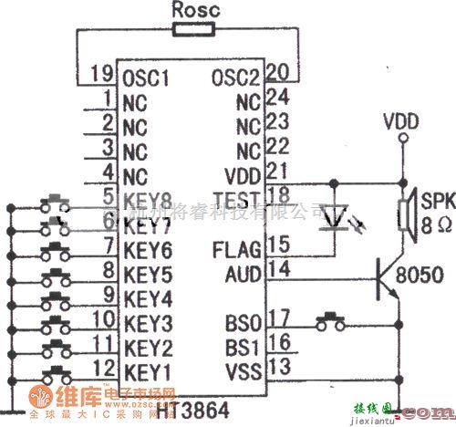 语音电路中的语音+音乐语音合成系列电路图  第1张