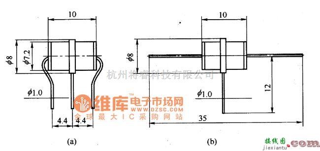 光敏二极管、三极管电路中的三极气体放电管外形电路图  第1张